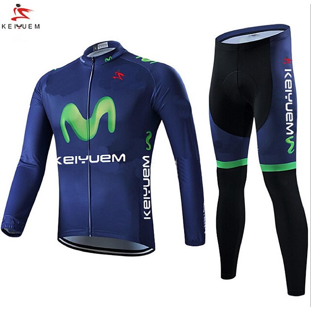 KEIYUEM Women's Long Sleeve Cycling Jersey with Tights Winter Black Bike Tights Clothing Suit Waterproof Windproof Breathable Quick Dry Sports Classic Mountain Bike MTB Road Bike Cycling Clothing
