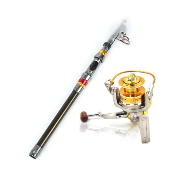  Telespin Rod 240 cm Carbon Telescopic Heavy (H) Sea Fishing Bait Casting Ice Fishing / Spinning / Jigging Fishing / Freshwater Fishing / Carp Fishing / Bass Fishing