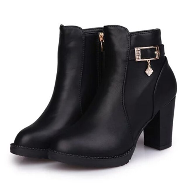  Women's Shoes Leatherette Low Heel Fashion Boots / Combat Boots Boots Outdoor / Dress / Casual Black / Gray
