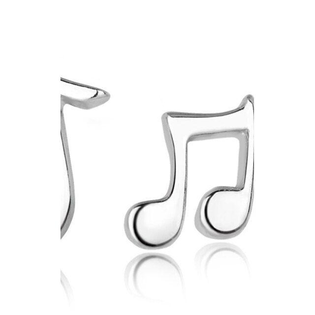  Women's Stud Earrings Mismatched Music Music Notes Ladies Fashion Sterling Silver Silver Earrings Jewelry Silver For Wedding Party Daily
