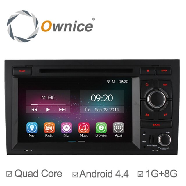  7 tommer (ca. 18cm) 800 x 480 Android 4.4 Bil DVD-spiller til Audi Innebygget Bluetooth GPS iPod RDS 3D grensesnitt Rattkontroll 3G