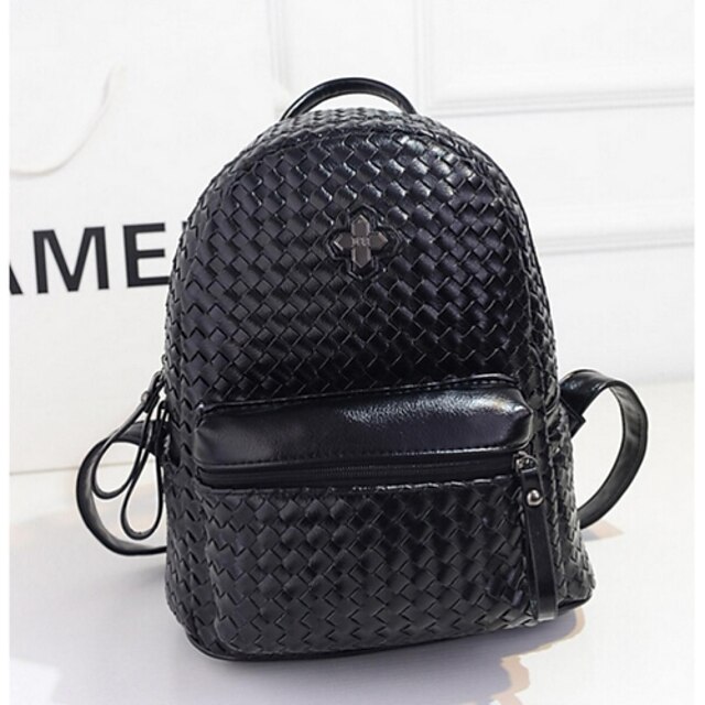  Women's Bags PU Backpack for Casual All Seasons Black