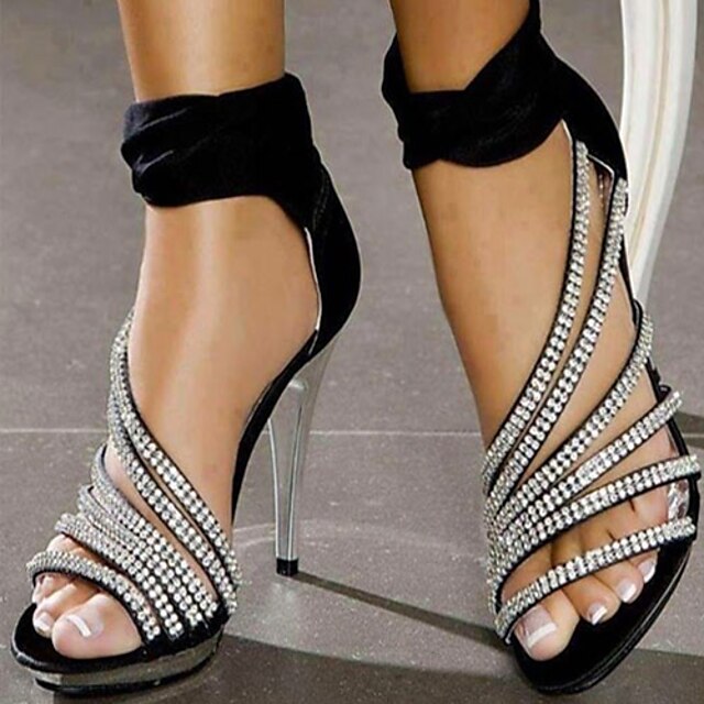 Pentru femei Pantofi Imitație de Piele Primăvară / Vară Toc Stilat / Platformă Legătură Panglică / Dantelă Negru / Nuntă