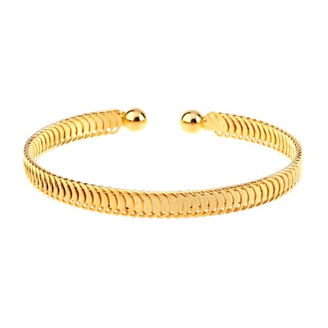  Women's Cuff Bracelet Ladies Unique Design Fashion Simple Style Open Gold Plated Bracelet Jewelry Golden For Christmas Gifts Party Casual Daily