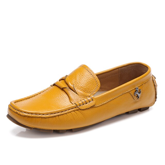  Men's Spring / Summer / Fall Comfort Casual Loafers & Slip-Ons Leather Black / Yellow / Blue / Winter