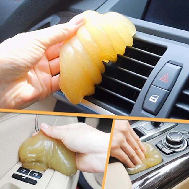  ZIQIAO Magic Car Vent Air Outlet Storage Box Panel Door Handle Dust Glue Cleaner Tool (Random Color)