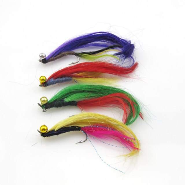  4 pcs Fishing Lures Flies Floating Bass Trout Pike Fly Fishing Metal