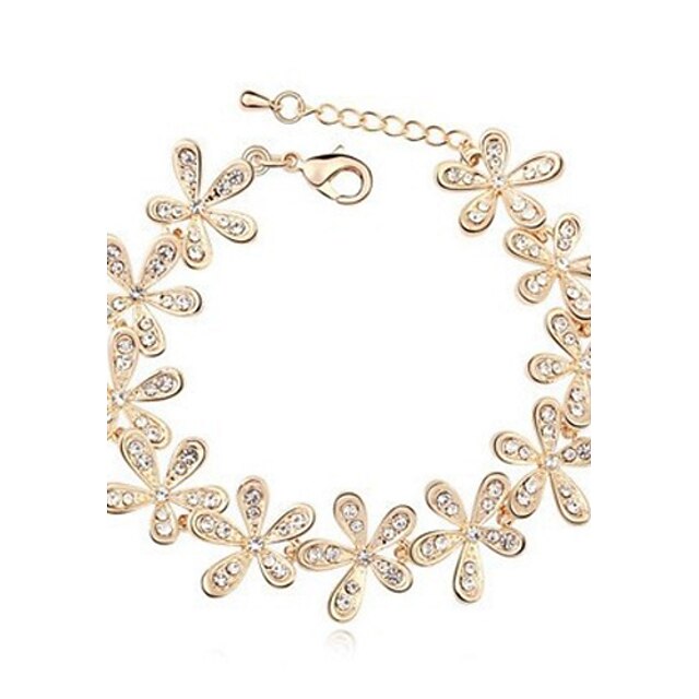  Women's Crystal Rhinestone Charm Bracelet - Snowflake Silver Golden Bracelet For Wedding Party Daily Casual Sports