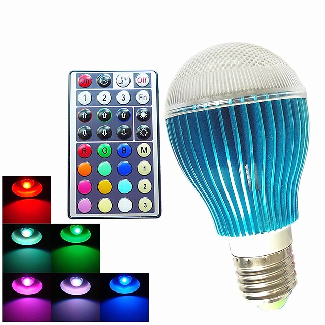  GU10 B22 E26/E27 LED gömbbúrás izzók A60(A19) 3PCS led Nagyteljesítményű LED Tompítható Távvezérlésű Dekoratív RGB 450LMlm 6500KK AC