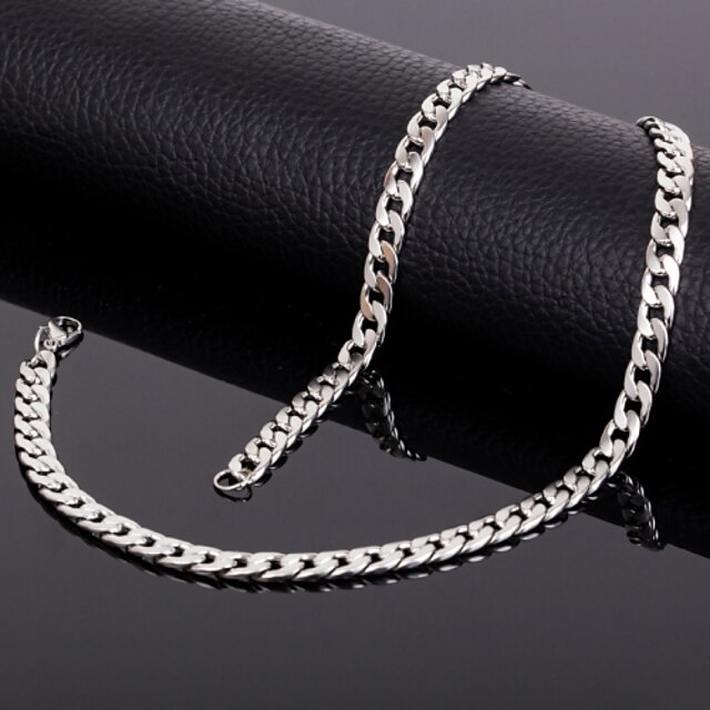  Men's Women's Chain Necklace Titanium Steel Silver Necklace Jewelry For Wedding Party Daily Casual