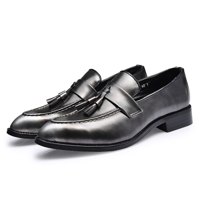  Homme Chaussures Similicuir Printemps / Eté / Automne Confort Talon Plat Gland Argent / Jaune / Rouge