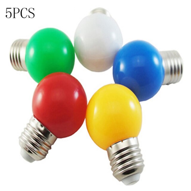  5pcs 1 W LED-globepærer 50-100 lm E26 / E27 G45 8 LED perler SMD 2835 Dekorativ Hvit Rød Blå 220-240 V / 5 stk. / RoHs