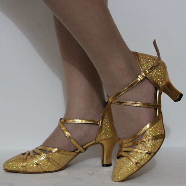 Women‘s Dance Shoes Latin/Standard Shoes Leatherette Heel Chocolate Customizable