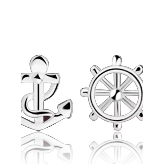  Women's Stud Earrings Anchor Sterling Silver Silver Earrings Jewelry Silver For Wedding Party Daily