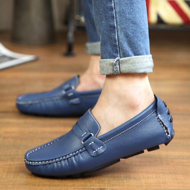  Bărbați Pantofi Piele Primăvară / Vară / Toamnă Confortabili / Mocasini Anti-Alunecare Negru / Maro / Albastru / Party & Seară