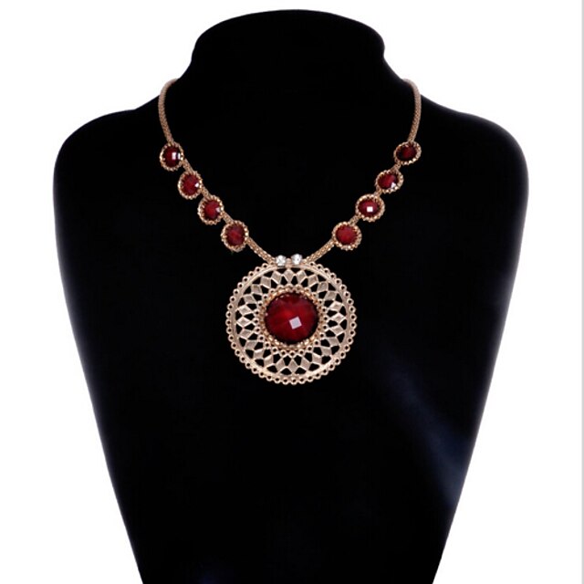  Women's Onyx Pendant Necklace European Alloy Fuchsia Gold Necklace Jewelry For