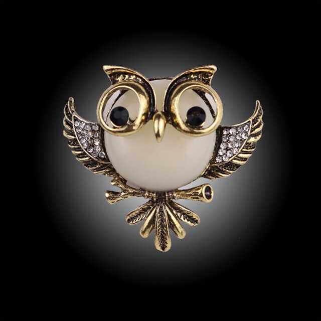  Brooches Owl Ladies Fashion Brooch Jewelry 1 4 Silver / Black For Party Special Occasion Birthday Gift Casual Daily