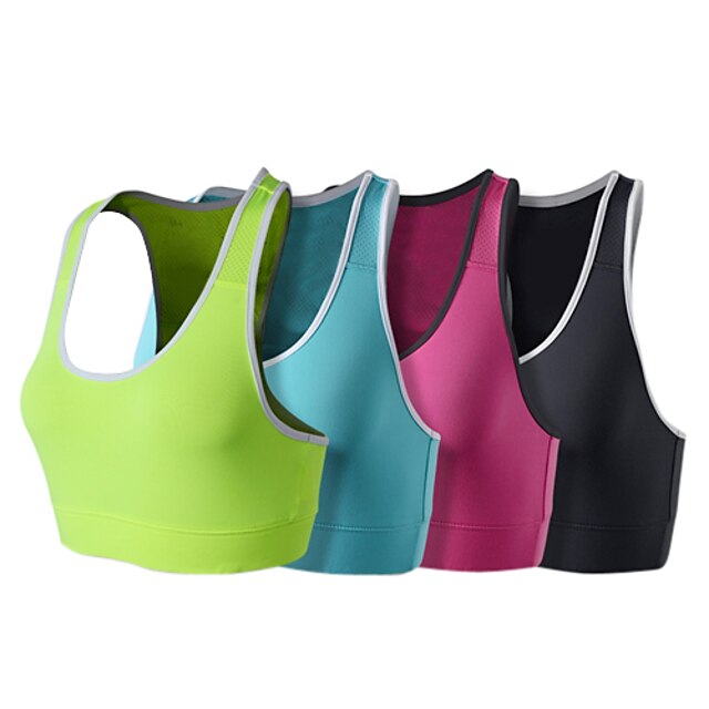  Clothin Mulheres Top Cropped de Corrida Esportes Sólido Elastano Sutiã Esportivo Roupa-Interior Blusas Ioga Exercício e Atividade Física Esportes Relaxantes Roupas Esportivas Secagem Rápida Vestível