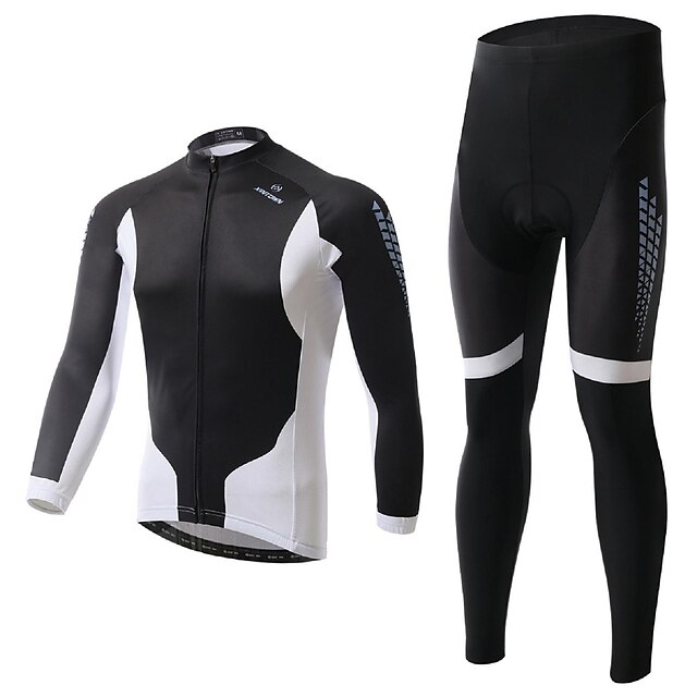  Cycling Jersey with Tights Men's Long Sleeve BikeBreathable / Ultraviolet Resistant / Moisture Permeability / Compression / 3D Pad / Back