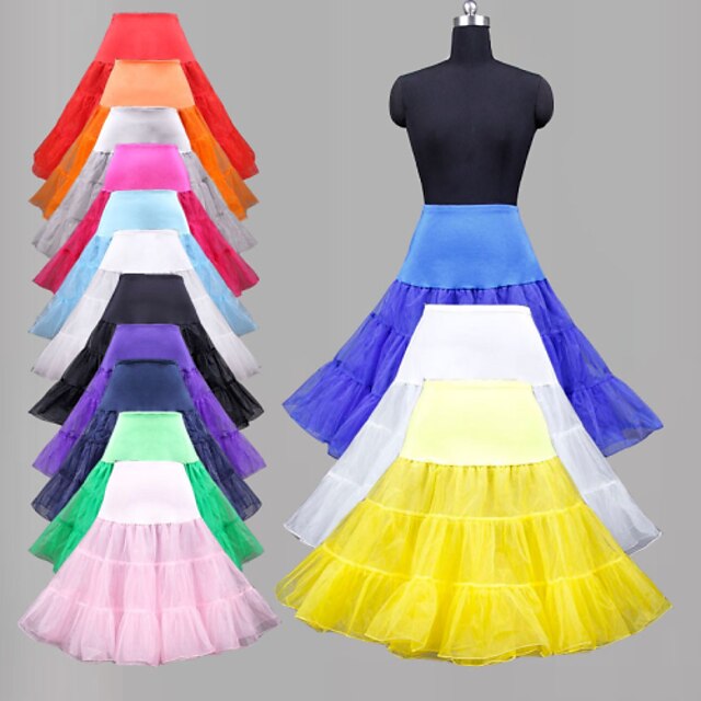  Wedding / Special Occasion / Party / Evening Slips Organza / Tulle / Lycra Knee-Length Ball Gown Slip / Classic & Timeless with Dyed