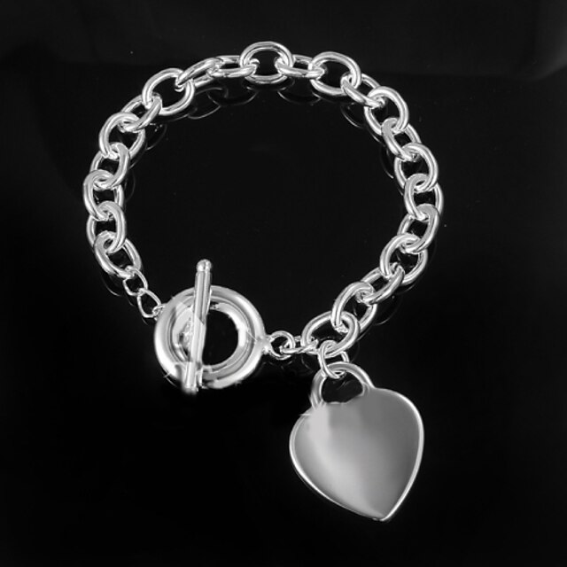  Women's Chain Bracelet Love Unique Design Fashion Sterling Silver Bracelet Jewelry Silver For Wedding Party Daily Casual