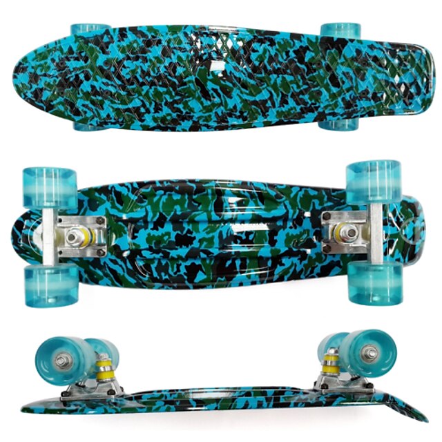  pp plastové skateboard (22 palců) křižník deska modrá&barva zelená