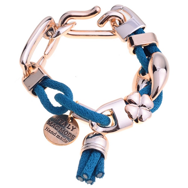  Men's Wrap Bracelet - Pearl, Gold Plated Love, Clover Tassel Bracelet Gray / Blue / Wine For Party Daily Casual