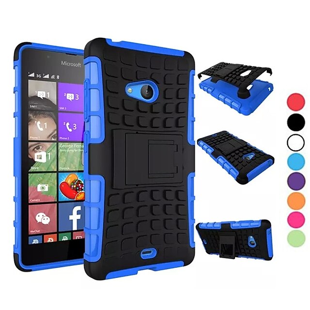  Capinha Para Nokia Lumia 630 / Nokia Lumia 950 / Nokia Lumia 540 Nokia Lumia 640 XL / Nokia Lumia 535 / Nokia Lumia 435 Antichoque / Com Suporte Capa traseira Armadura Rígida PC