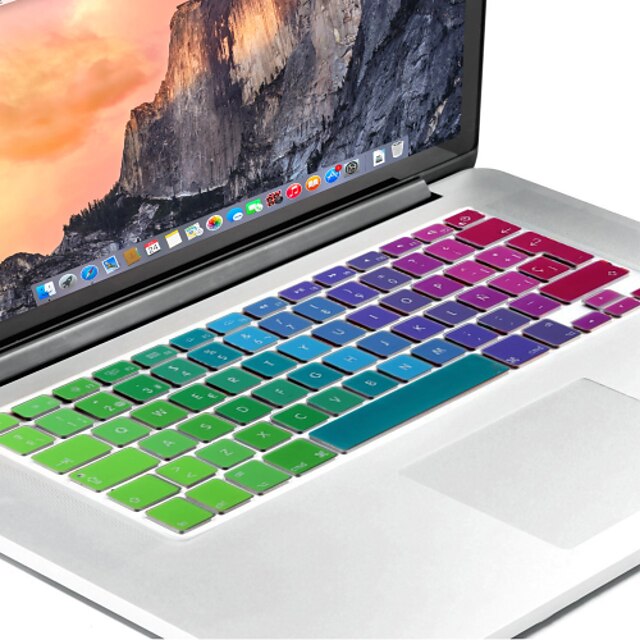  Spanish European version Bright Silicone Keyboard Cover Skin for MacBook Air 13.3, MacBook Pro With Retina 13 15 17