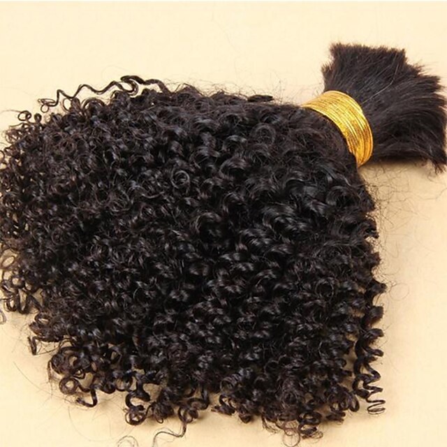 3 Bundles Hair Weaves Brazilian Hair Curly Classic Kinky Curly Human Hair Extensions Virgin Human Hair Natural Color Hair Weaves / Hair Bulk