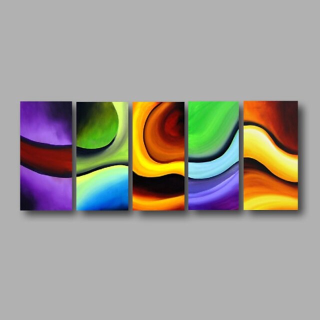  Hang-malované olejomalba Ručně malované - Abstraktní Moderní Obsahovat vnitřní rám / Pět panelů / Reprodukce plátna