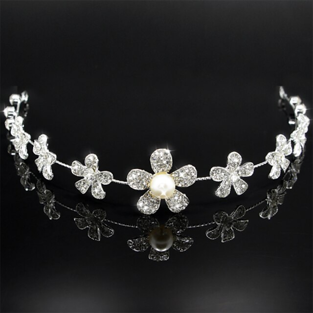  Femei Perle Ștras Oțel inoxidabil Diadema-Nuntă Lănțișor de cap
