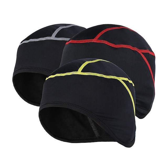  Arsuxeo Helmet Liner Skull Caps Hat Thermal Warm Fleece Lining Breathable Static-free Bike / Cycling Gray Red Yellow Fleece Elastane Winter for Men's Women's Adults' Cycling / Bike