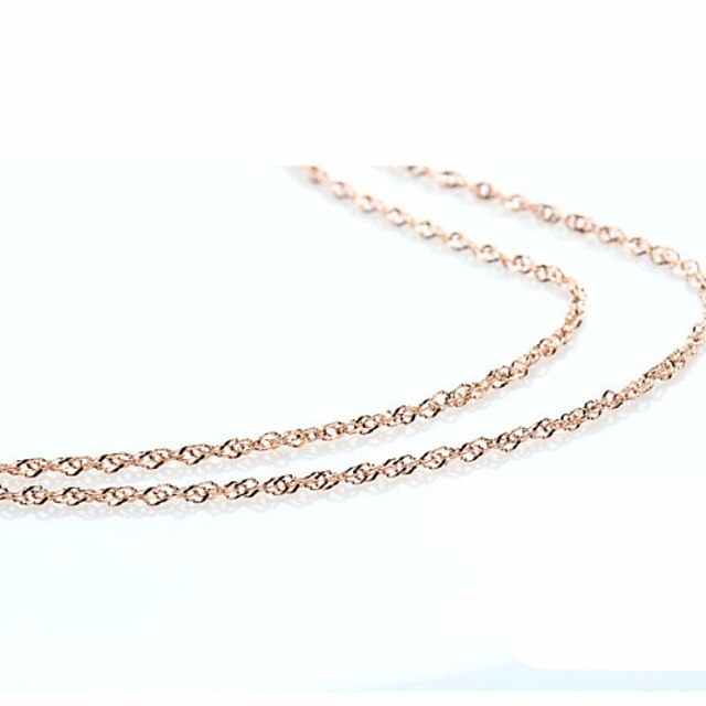  Women's Chain Necklace Double Ladies Gold Plated Golden Necklace Jewelry For Wedding Party Daily Casual