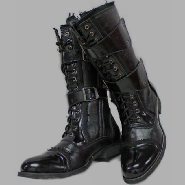  Masculino sapatos Lona Couro Envernizado Primavera Verão Outono Inverno Coturnos Conforto Tênis com Rodinhas Botas Cowboy/Country Botas