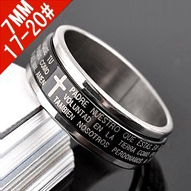  Men's Band Ring Black Titanium Steel Party Daily Casual Costume Jewelry