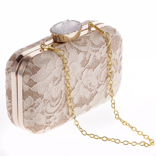  Women's Buttons Polyester Evening Bag Geometric Champagne / White / Black