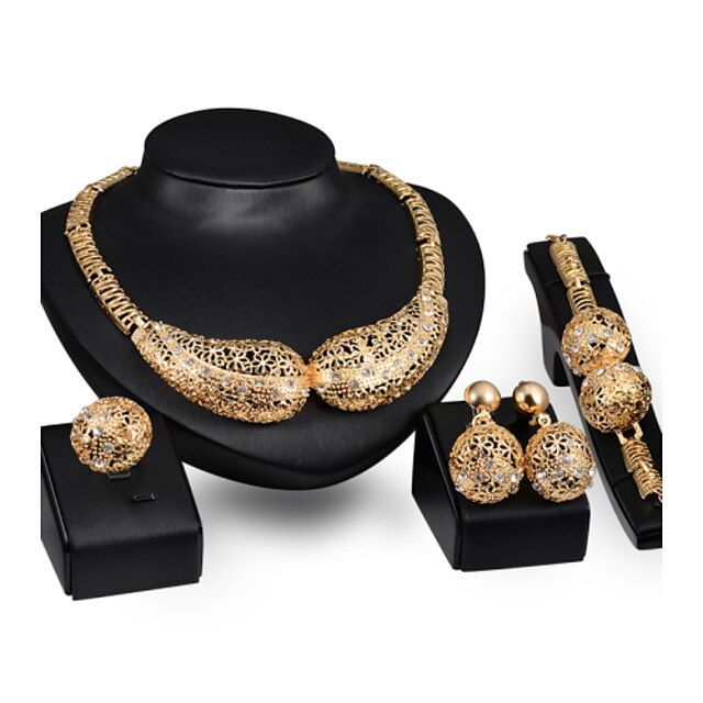  Jewelry Set Statement Necklace 18K Gold Statement Vintage Party Casual Cute Necklace Jewelry For
