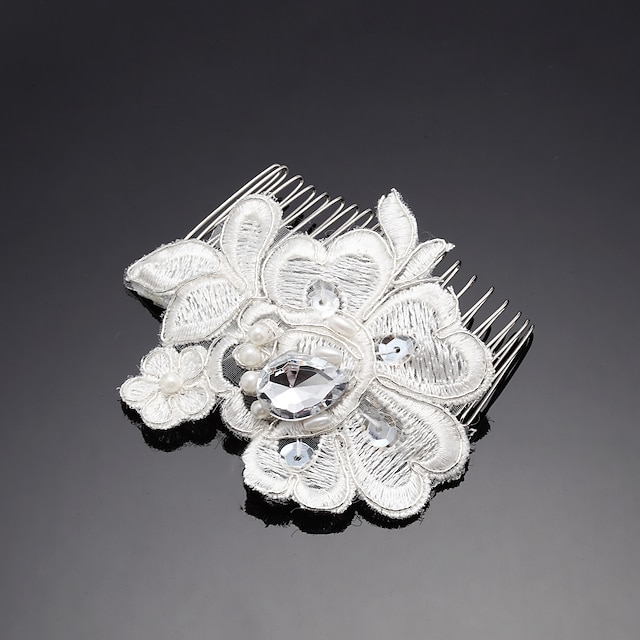  Rhinestone / Alloy Hair Combs with 1 Wedding / Special Occasion Headpiece