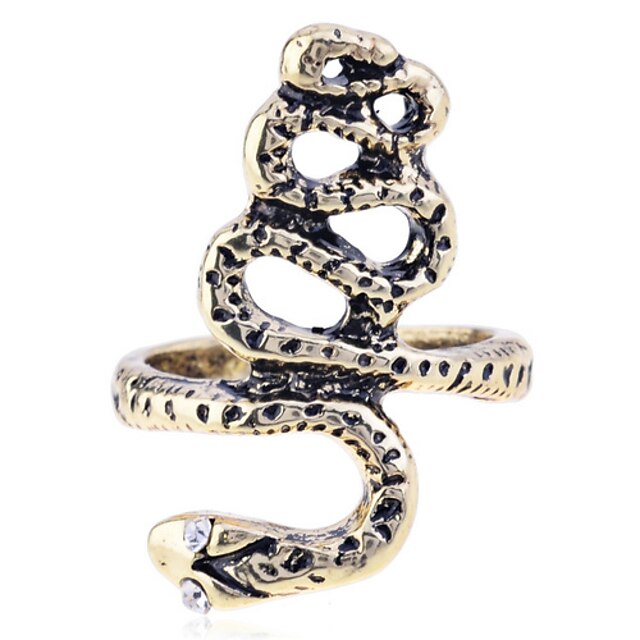  Women's Statement Ring - Silver Plated, Gold Plated, Imitation Diamond Snake Luxury 7 Silver / Golden For Party Daily Casual