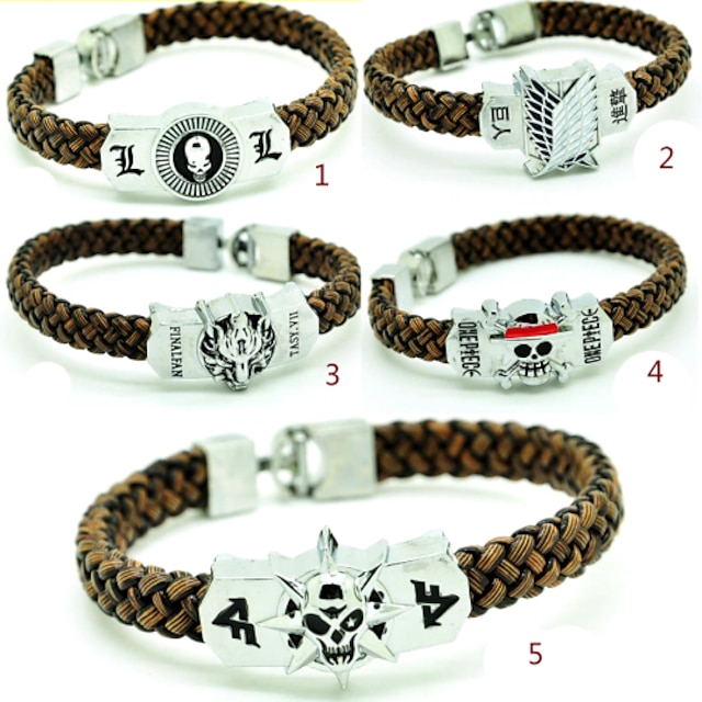  Gioielli Ispirato da Attack on Titan Cosplay Anime Accessori Cosplay Bracciale pelle sintetica Lega Per uomo Per donna caldo Costumi di Halloween