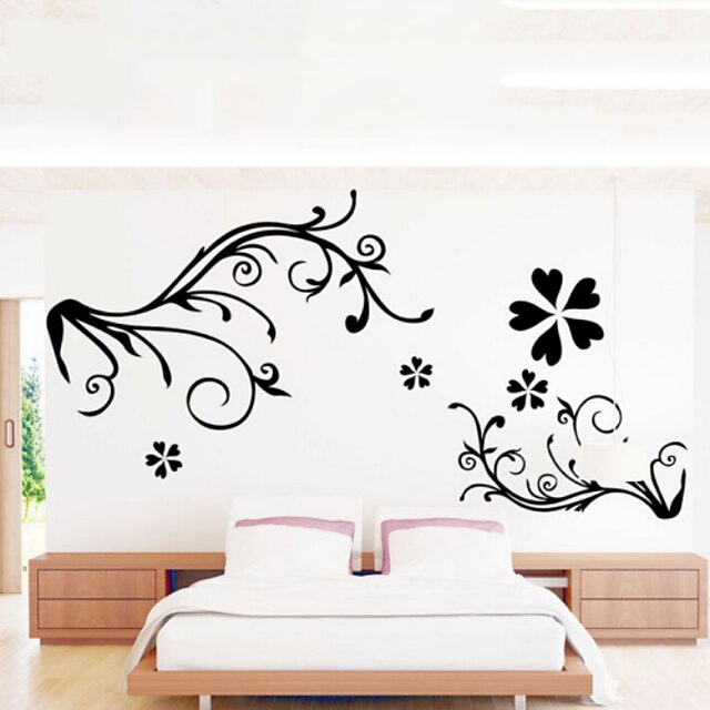  Black Flower Vine TV Backdrop Wall Stickers