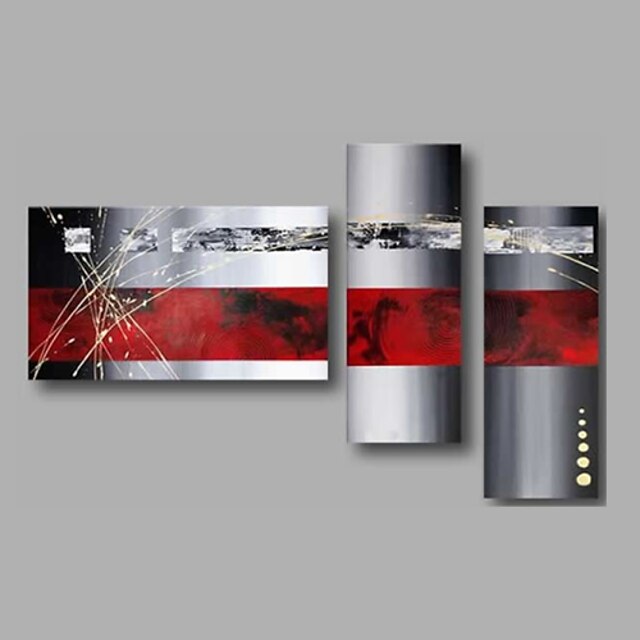  Oil Painting Hand Painted - Abstract Modern Stretched Canvas / Three Panels