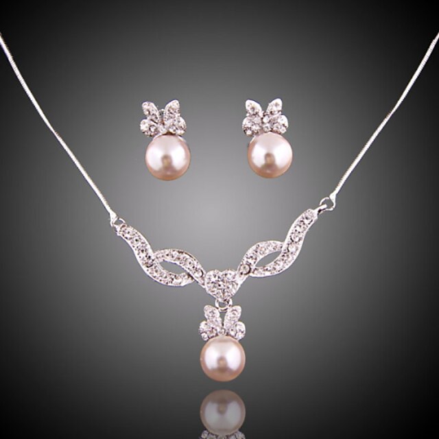  Women's Jewelry Set Drop Earrings Pendant Necklace Elegant Bridal Imitation Pearl Earrings Jewelry For Wedding Party Special Occasion Anniversary Birthday Engagement / Gift / Daily