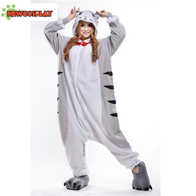 Toys & Hobbies Cosplay & Costumes | Adults Kigurumi Pajamas Cat Chis Sweet Home / Cheese Cat Animal Onesie Pajamas Polar Fleece 