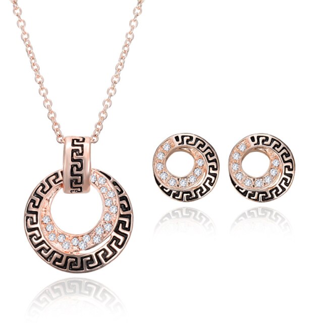  Women's Jewelry Set Vintage Rose Gold Earrings Jewelry Gold For Wedding Party 2pcs / Necklace