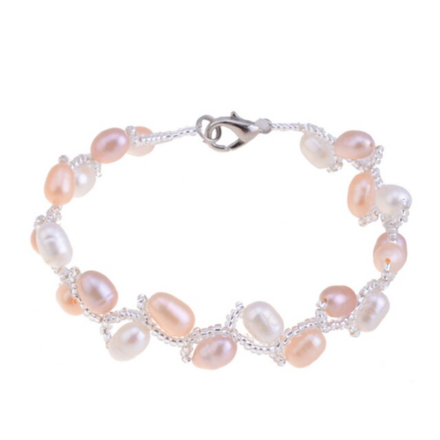  Bracelet à Perles Femme Perle Perle Imitation de perle Perle Rose dames unique Mode Bracelet Bijoux Blanche Champagne pour Soirée Quotidien Décontracté