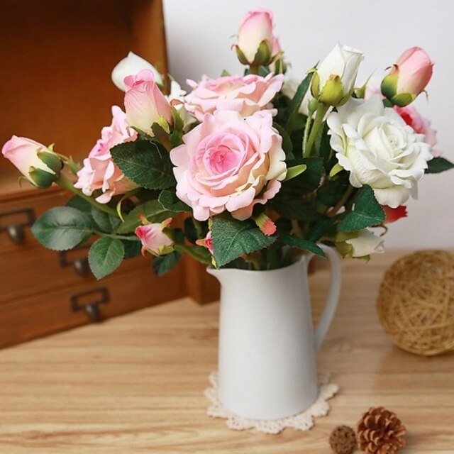  Seta Stile Pastorale Bouquet Fiori da tavolo Bouquet