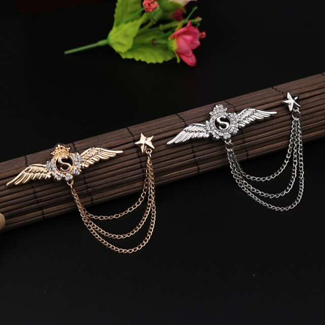  Men's Women's Brooches Luxury Elegant Fashion Imitation Diamond Alloy Wings / Feather Jewelry For Wedding Party Special Occasion Birthday