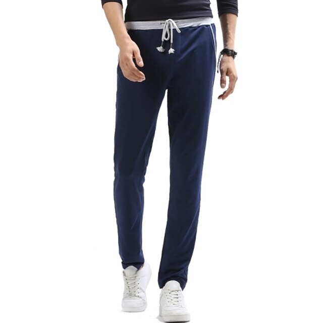  Casual Slim / Sweatpants Pants - Solid Colored Cotton Black Blue Gray